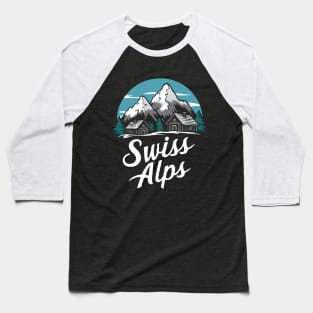 Swiss Alps. Retro Baseball T-Shirt